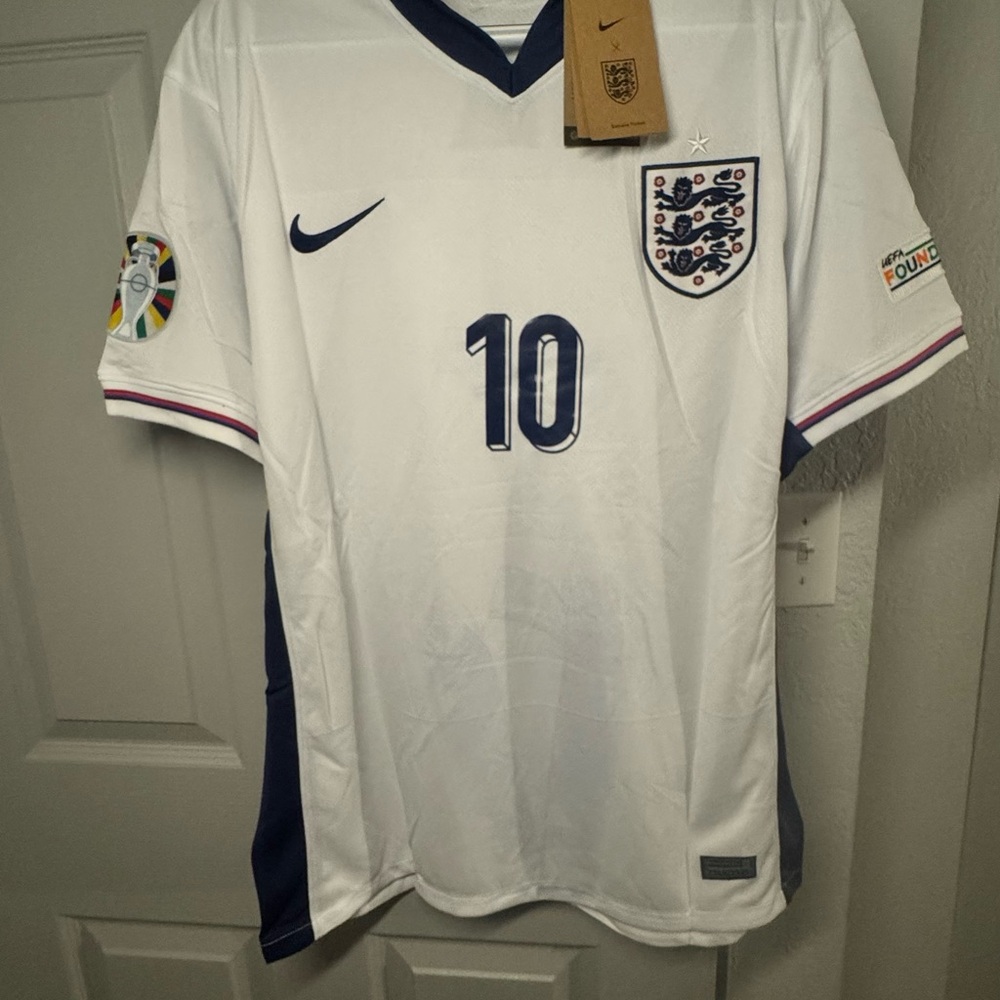 Nike White and Navy Football Jersey